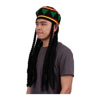 Rhasta Rasta Hat Jamaica Beanie Knit Crochet Slouchy Bob Marley Reggae Style Cap Green/ Yellow/ Black/ Red