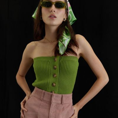 [ONLY AT TRES] Dash Tube Top in Green - Ruthless Studio