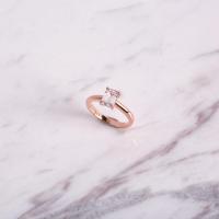 SWAN - RoseGold Ring Baguette Cut#1 แหวนเงินแท้ ฝังเพชรคิวบิคเซอร์โคเนีย cubic zirconia