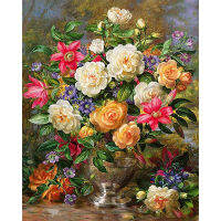 Flower In Vase DIY Embroidery 11CT Cross Stitch Kits Craft Needlework Set Printed Canvas Cotton Thread Home Decoration Sale