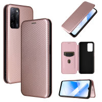 Oppo A55 5G Case, EABUY Carbon Fiber Magnetic Closure with Card Slot Flip Case Cover for Oppo A55 5G