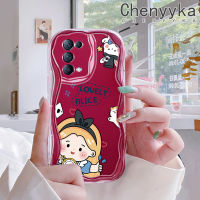 เคส Chenyyka สำหรับ OPPO Reno 5 5G Reno 5K 5G เคส X3 Lite ลายการ์ตูนน่ารักอลิซเนื้อครีมขอบกันกระแทกแบบใสนิ่มเคสมือถือโปร่งใสลายกล้องถ่ายรูปที่สร้างสรรค์เคสซิลิกาเจลฝาครอบป้องกัน