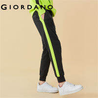 Giordano Men Joggers Fluorescent Contrast Sporty Joggers Terry Lining Elastic Waistband Fashion Joggers Free Shipping 01110091