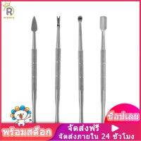 4 pcs สแตนเลสเล็บ PUSH ที่แคะหูส้อมขูดหนังกำพร้ากำจัดผิวตาย Pick เล็บ Cuticle ช้อน Pusher Remover ตัดกรรไกรตัดเล็บเครื่องมือ