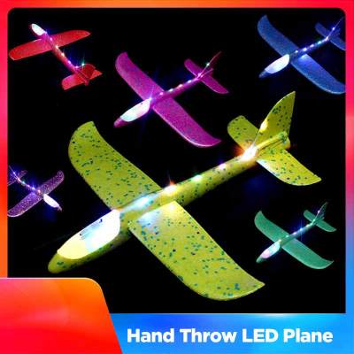 เครื่องบินร่อนรูปเครื่องบินและโมเดลเครื่องบินโฟม Mainan Anak DIY LED สำหรับงานปาร์ตี้ถุงบรรจุบินได้ของเล่นเครื่องบินร่อนเกมเด็กเครื่องบินของเล่นโฟมเบาขว้างกลางแจ้งของเล่นเครื่องบินใช้ในการศึกษาของเล่นขนาด48ซม.