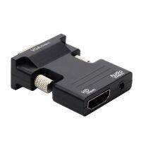 1080P Signal Output Converter with Audio Adapter Support HDMI-Compatible Female to VGA Male Convertor with Audio Cables