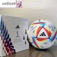 Wellsunny ฟุตบอลโลก2022ลูกฟุตบอลขนาดมืออาชีพวัสดุ PU 5คุณภาพสูงลูกบอลฟิกเกอร์ตำนานเกมลีกกลางแจ้ง