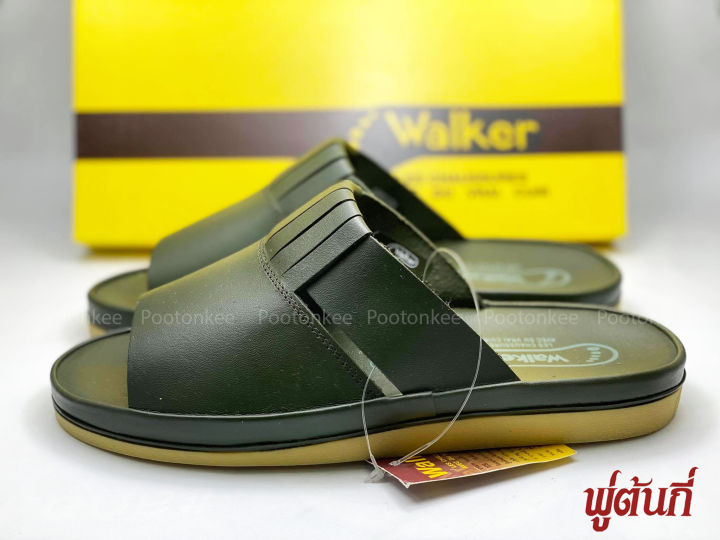 walker-รองเท้าแตะหนังแท้-วอร์คเกอร์-พื้นยางดิบ-พื้นนุ่ม-หนังแท้-รุ่น-ds002-สีดำ-น้ำตาล-เขียว-ไซส์-39-46