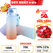 Bình Đựng Nước Cao Cấp 2L Siêu Dễ Thương Có Vạch Báo Giờ Uống Nước