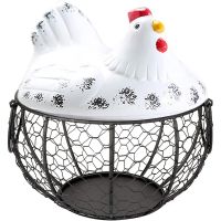 Egg Basket,Eggs Holder Basket, Organizer Storage Wrought Wire Restaurant Storage Basket,Kitchen Hen Decor