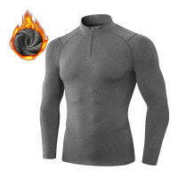 Men Winter Thermal Underwear Tops Running T-shirts Autumnn Thermo Long Sleeve Sport Shirts Quick Dry Male Sweatshirts Warm Shirt