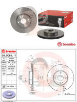 09 D065 11 จานเบรค ล้อ F (ยี่ห้อ BREMBO) รุ่น Std MAZDA มาสด้า2 1.3 1.5D Sky ปี2014-&amp;gt;, MX-5 ND ปี 2015-&amp;gt;