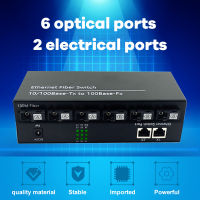 ?NEW? มีเดีย คอนเวอร์เตอร์ Fiber Optical switch 6 SC 2 RJ45 Industrial Grade Gigabit Ethernet Switch media Converter