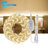 DC5V Dimmable Flexible USB Strip LED Tape 5V Powered Room Decor Light White Warm White Sensor Lamp 3 Brightness Adjustable