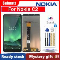 จอ LCD แบบดั้งเดิม Salmatt สำหรับ Nokia C2ชิ้นส่วนจอสัมผัสแอลซีดีของเครื่องแปลงดิจิทัลอะไหล่สำหรับโนเกียหน้าจอ C2พร้อมเครื่องมือฟรี