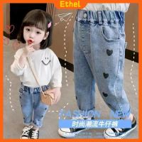 [Ethel] for kids Baby Girls Fashion Kids 1-7 Years Old Casual Elastic Jeans Denim Pants Comfort and leisure