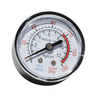 บาร์วัดความดันอากาศกระทู้14 BSP กระทู้0-180 PSI 0-12 Manometer ขนาดคู่สำหรับเครื่องอัดอากาศนิวเมติกไฮดรอลิของเหลว