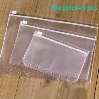 [NEW EXPRESS]♟✙ [Y G] 6 holes 5pcs/lot File Organizer Storage Folder Standard Transparent PVC Loose Leaf Pouch with Self-Styled Zipper Filing Binder Document