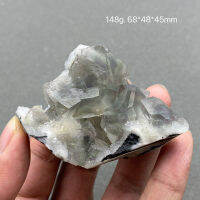 100 Natural Green Stepped Fluorite Cluster ตัวอย่างแร่อัญมณีระดับหินและคริสตัล