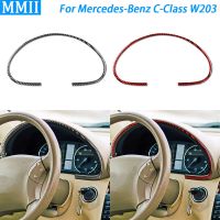 สำหรับ Mercedes-Benz C-Class W203 2005-07แผงวัดความเร็วคาร์บอนไฟเบอร์แท้วงแหวนรอบนอกสติกเกอร์ตกแต่งภายในรถ