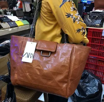 Tas wanita cewek branded import zara basic tote besar travel