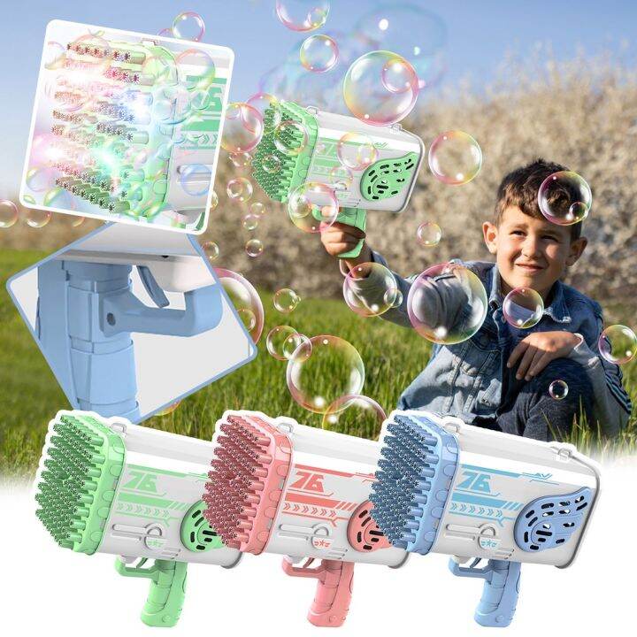 76 Holes Electric Bubble Machine Bubble Gun Toy For Kids | Lazada PH