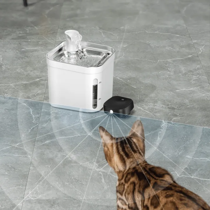 น้ำพุแมวอัตโนมัติพร้อมที่กรองเครื่องดื่มสำหรับสัตว์เลี้ยงอุปกรณ์-usb-ไฟฟ้าเสียงเงียบป้อนน้ำสุนัขถังใส่น้ำดื่มที่มีก๊อกน้ำเซ็นเซอร์