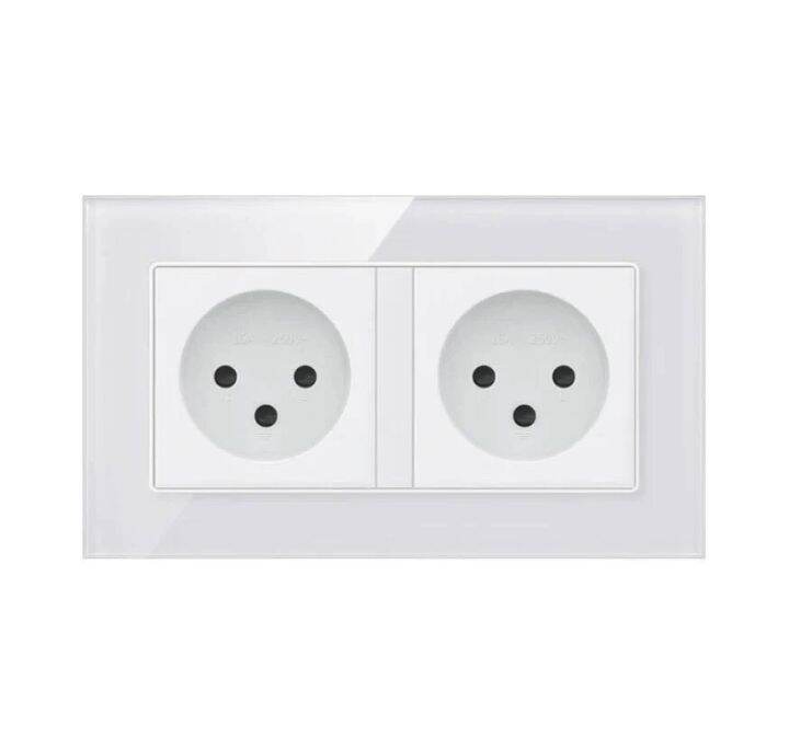 il-israel-wall-2-gang-double-outlet-electricity-power-socket-switch-crystal-glass-panel-16a-250v-plug-3pins-for-israel-home