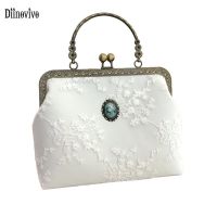 Diinovivo Vintage Female Handbags Shell Shoulder Bags Lace Flower Designer Women Bag Girl Pattern Chain Crossbody WHDV2041