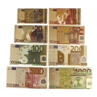 Kada 8PC/set Euro banknote gold foil paper money crafts collection bank note currency