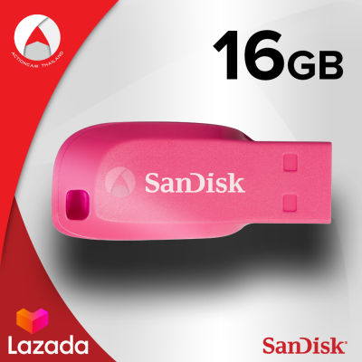 SanDisk CRUZER BLADE USB 2.0 แฟลชไดร์ฟ 16GB (SDCZ50C_016G_B35PE) Pink เมมโมรี่ แซนดิส แฟลซไดร์ฟ ประกัน Synnex รับประกัน 5 ปี