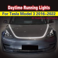 For Tesla Model 3 2016-2022 DRL 12V Car Lights LED Daytime Running Light Front Fog Light Waterproof Decorative Ambient Lamp 1pcs