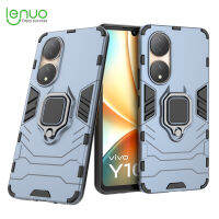 Lenuo เคส Y100สำหรับ Vivo ซิลิโคนแข็งและ TPU PC สองชั้นเคสแหวนที่วางแบบโลหะกันกระแทกแข็งแกร่ง