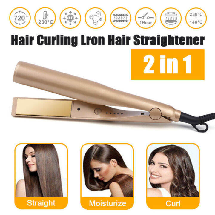 Aluminum Hair Straightener Temperature Adjustment Professional 2in1