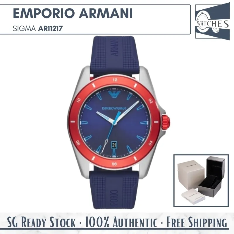 Shipping From Hong Kong】Emporio Armani AR11217 Sigma Quartz Silicone Strap  Men Watch | Lazada Singapore