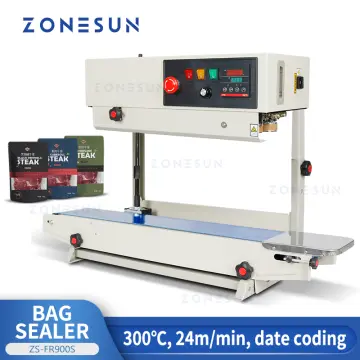 Automatic continuous plastic bag sealing machine with Coding