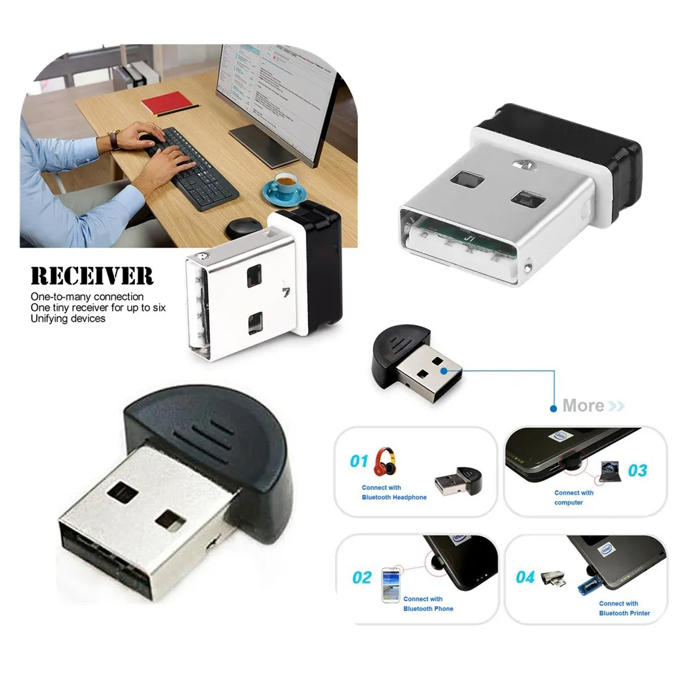 ☑❃ Unifying Receiver To Devices for Logitech USB Wireless Keyboard  Dongle Mouse 6-way Wireless Bluetooth Adapter Lazada PH