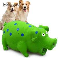 Durable Dog Chew Toys For Medium Large Dogs Squeaker Eco-Friendly Soft Rubber Pig Toy Pet Interactive Relieve Anxierty