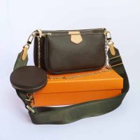 Luxury Designer Handbag Messenger Bag Women Three Pieces Classic Genuine Leather Underarm Bag Mobile Phone BagWit Free Shipping