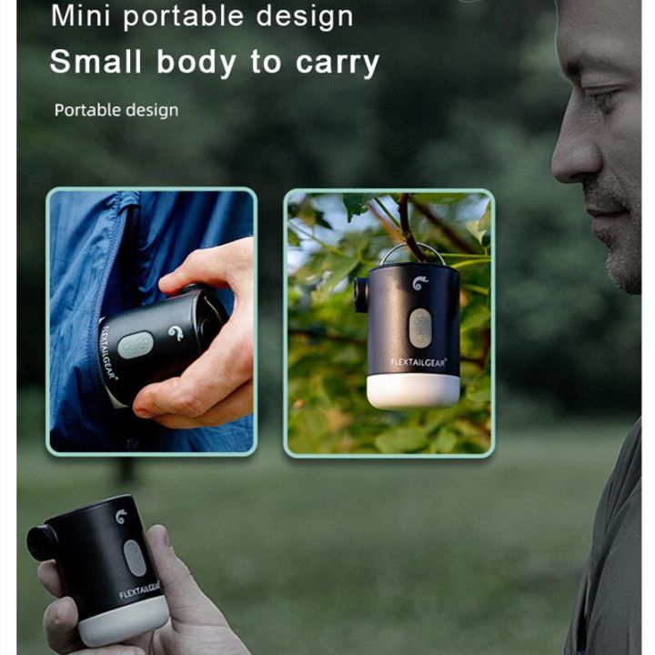 ปั๊ม-flextailgear-2ปั๊มเติมลมไฟฟ้าสำหรับเสื่อที่นอนปั๊มการเดินป่าส่องสว่างโคมไฟชาร์จไฟได้