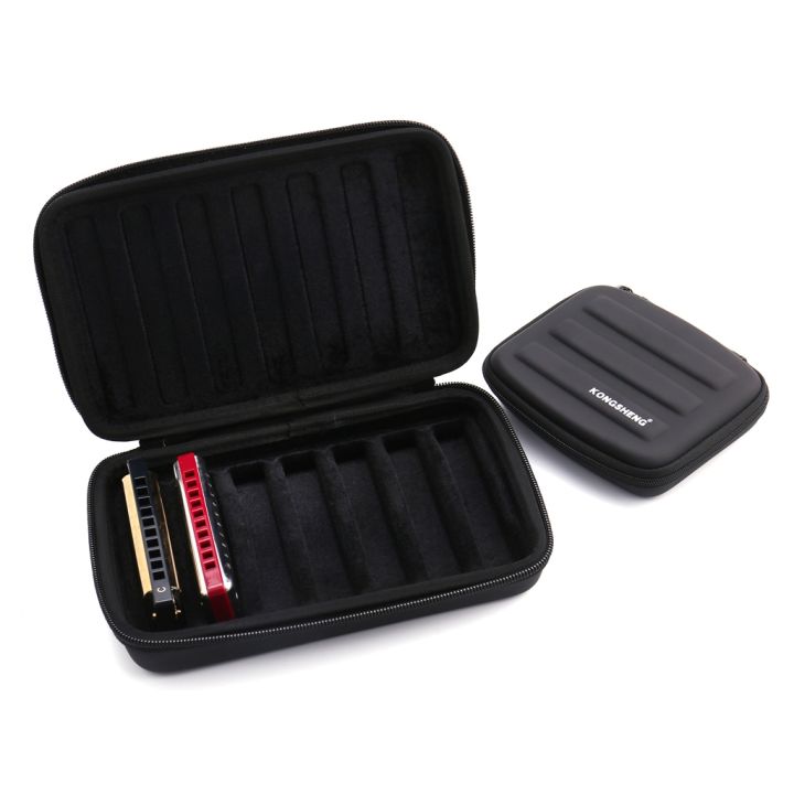 tooyful-portable-eva-10-holes-harmonica-storage-case-bag-mouth-organ-box-container-black-hold-7pcs-harmonicas
