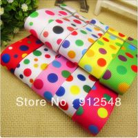 [HOT!] 1 39; 39; (25mm) 2013 new arrival color dot printed grosgrain ribbon Gift wrap ribbon 10 style mix 102327