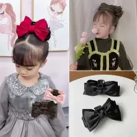 Korean Big Bow Hair Claw Ribbon Black White Two-sided Hair Clip for Children Claw Clamp Headwear Girls Kids Hair Accessories