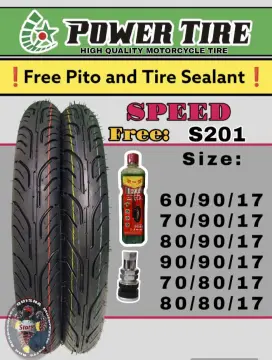 R8 TUBELESS TIRE 100/80X14 (9861-209) WITH SEALANT AND PITO