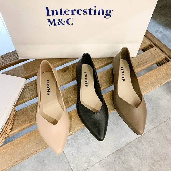 Pointed Toe Office Work Shoes And School Shoes Rubber Formal Shoes With
