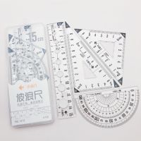 【CC】◇  4 1 Plastic Straight Ruler Set Protractor Drafting School Office Supplies Student Stationery
