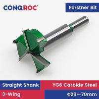 3-Wing Forstner Drill Bit YG6 Carbide Steel Woodworking Hole Open Bit Straight Shank 11-Option Diameter from 28~70mm