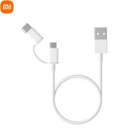 Xiaomi แบบ2 In 1ของแท้เคเบิลไมโคร USB Type C แบบสั้นสายชาร์จเร็วสำหรับ A1 A2 Mi 9 9T 8 6 CC9แบตสำรอง Redmi 8 7 K20