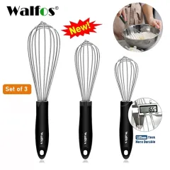 Walfos Silicone Whisk Stainless Steel Wire Whisk - Heat Resistant Kitchen  Whisks For Non-Stick Egg Foamer Stirrer Kitchen Tool - AliExpress