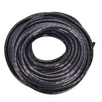 ☎☽ 6mm Outside Dia 13M PE Sheath Tube Spiral Range Cache Cable Cord Wire Organizer PC TV Black